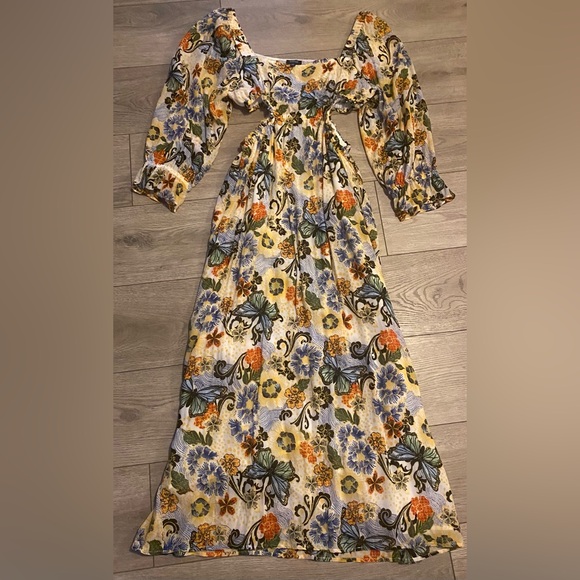Buffalo Jeans Kerry Butterfly print maxi-dress SZ L - Picture 5 of 7